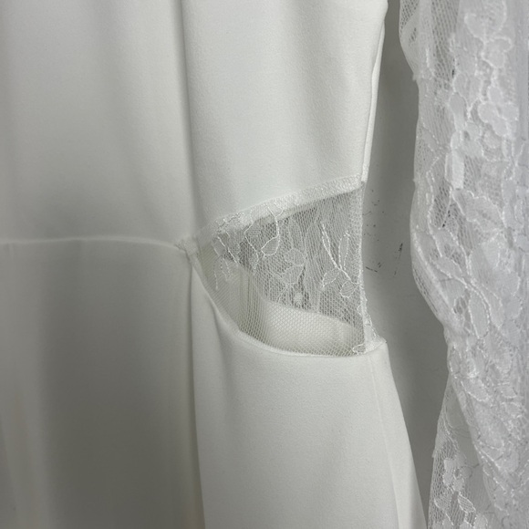 NEW Lulus Extra Large Bragging Rights White Lace Long Sleeve Column Maxi Dress - Picture 5 of 14